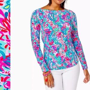 Lilly Pulitzer Aleah Surf Blue Flim Flam Women’s Medium